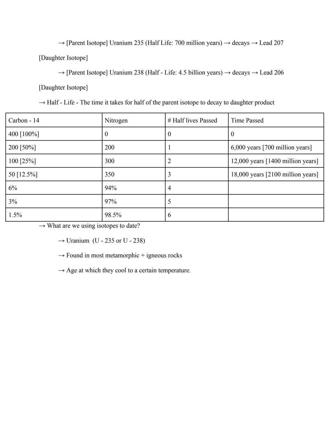 11-9-22: Lesson 9 - Age of the Earth + Geologic Time

Relative vs. Absolute Time / Age

→ Relative Time - Ordering of events [First, Last, B