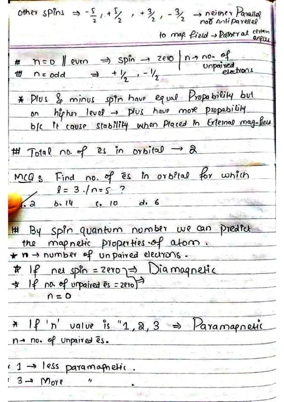 Quantum Numbers o

"Set of numerical values obtained from
with
Scherdanger equation, exception to spin Quantum
number that describes the det