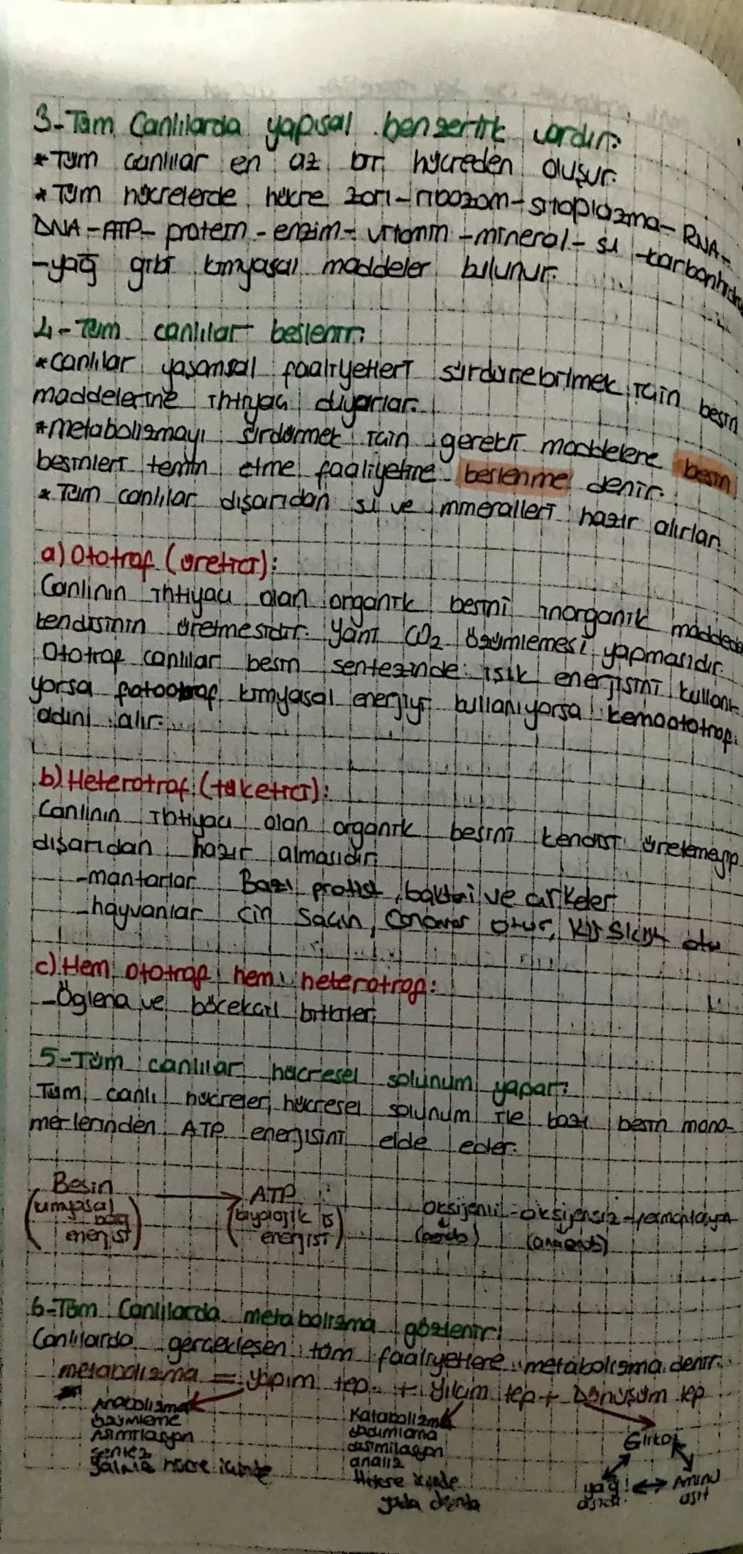 ! Bir canlı prokaryot ise tek hibarelidir, Koryot
O for hicrel: de dabin
ise
çok huereri de olabilir

Canlıların Ortak Ozellikleri:
1. Tum C