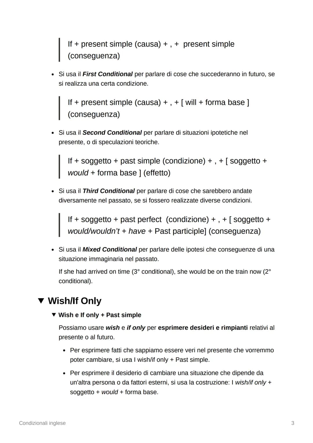 
<h2>Zero Conditional</h2>
<p>Il Zero Conditional si usa per parlare di verità certe, come fatti scientifici e abitudini generali. Ad esempi
