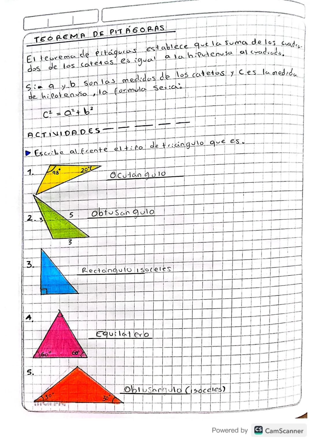 # CLASIFICACION de los TRIANGUlos y
teorema de Pitagoras-

TRIANGULOS

En trigonometría se buscan relaciones entrelos lados y áng..
los de u