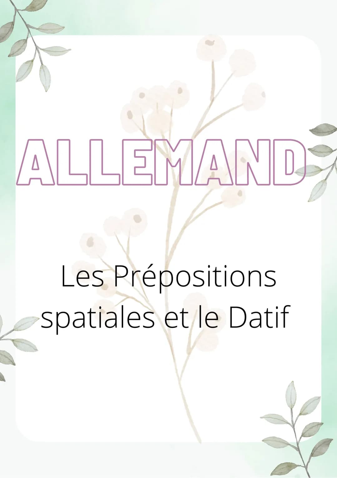 # ALLEMAND

Les Prépositions
spatiales et le Datif # Les Prépositions spatiales :

IL Y EN A 9:

- In (dans)
- Neben (près de)
- Hinter (der