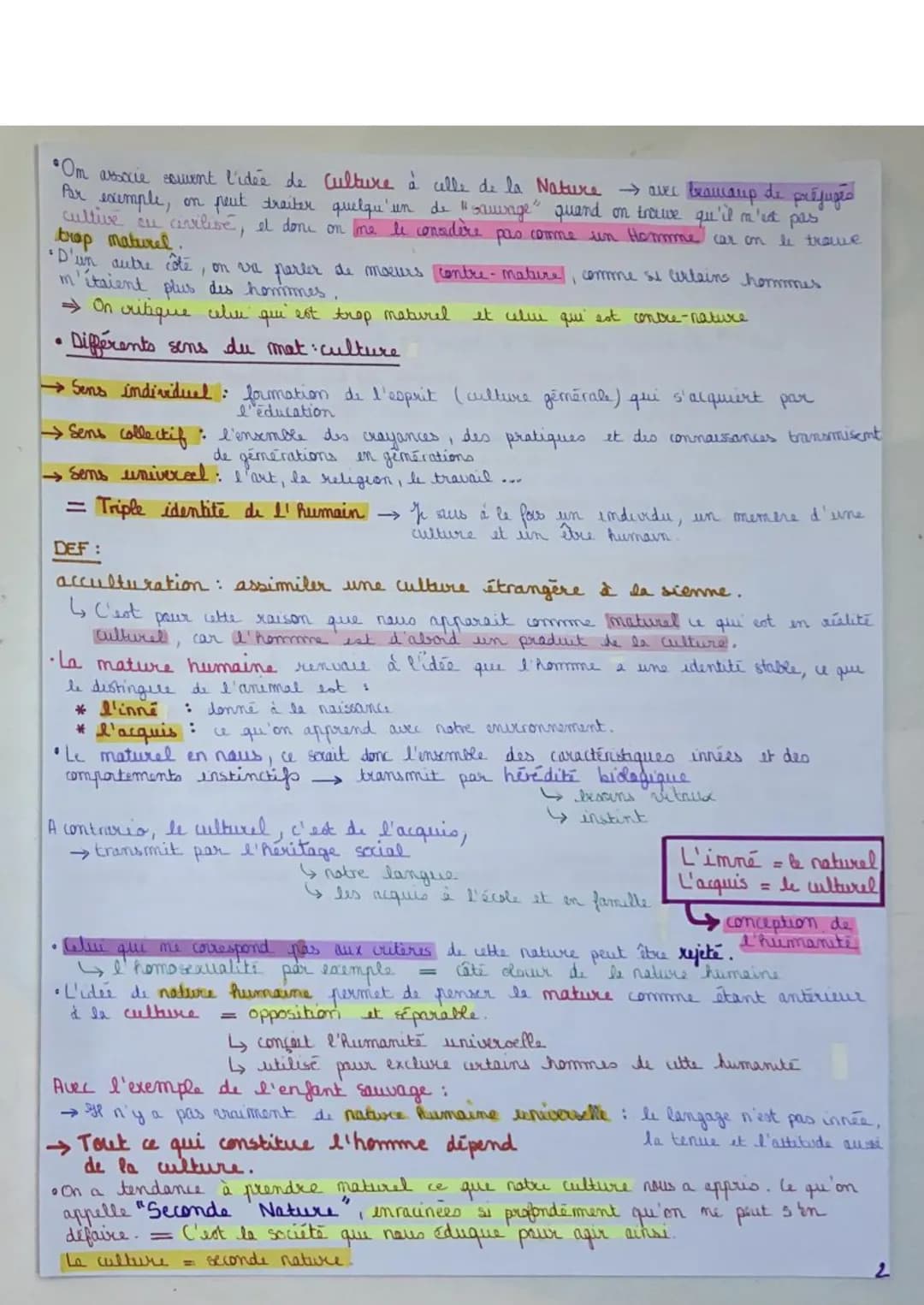 # La mature

→Correspond à la xéalité que l'on - s'oppose à arteficil
trevwe
sur terre à son origime
→ comprends TOUS les tres-vivants

L'ho