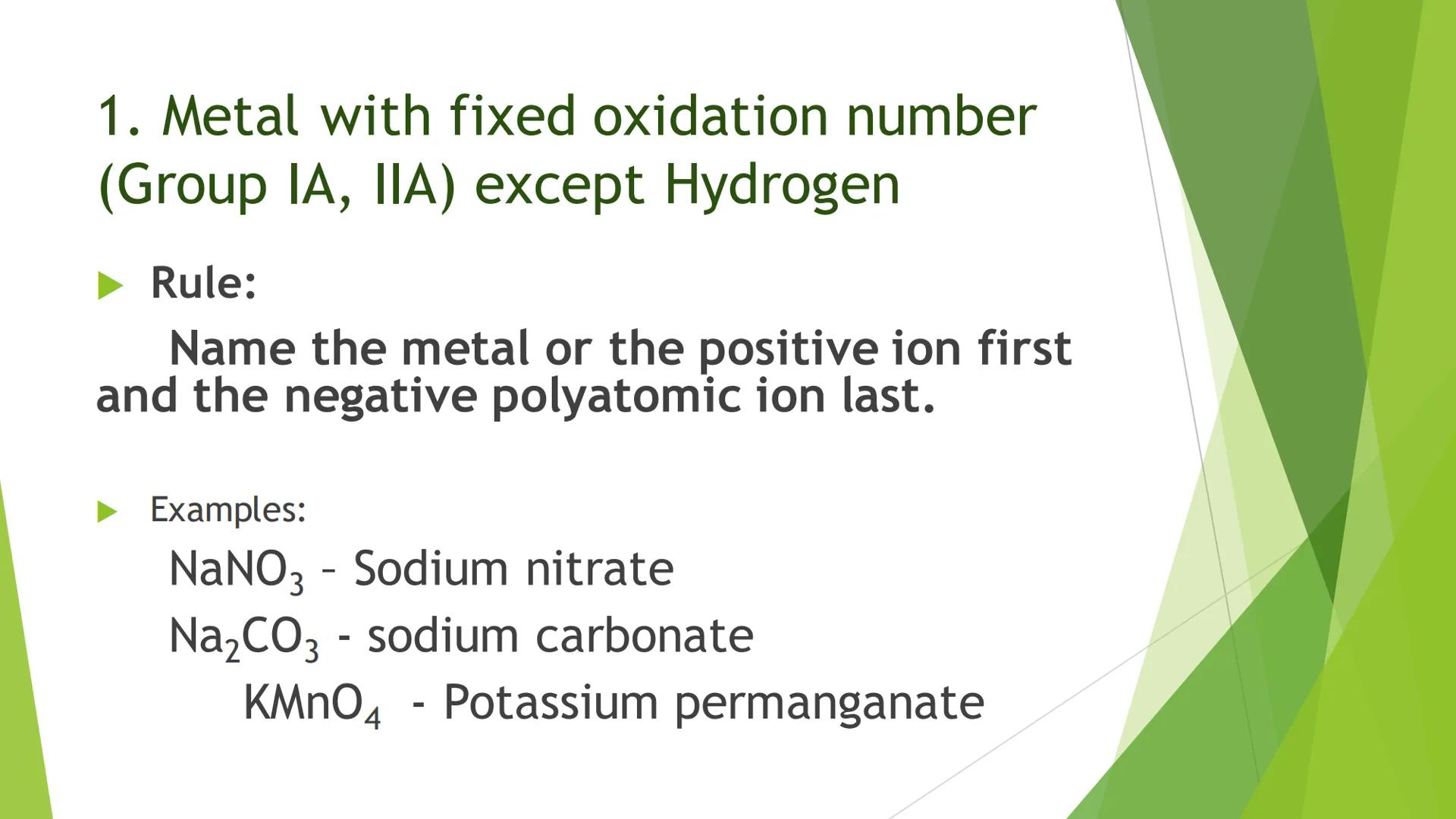 # Naming Compounds:

## Ternary Compounds

Ternary Salts # Ternary Compounds

*   Ternary compounds are composed
of three elements, one of w