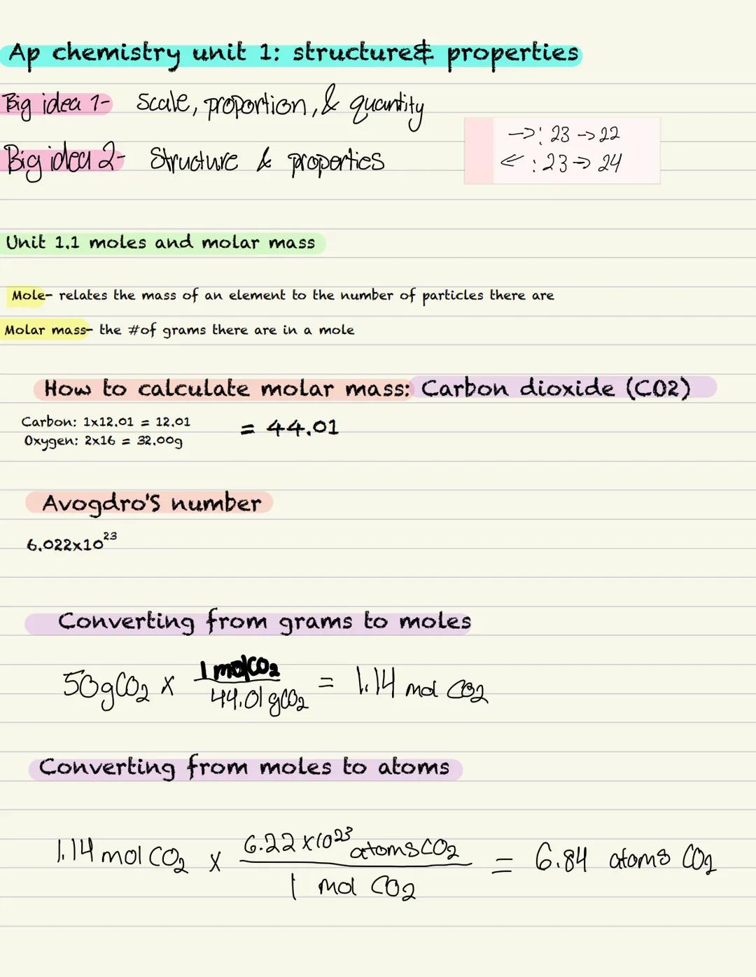  # Ap chemistry unit 1: structure& properties

Big idea 1- Scale, proportion, & quantity

Big idea 2- Structure & properties

Unit 1.1 moles