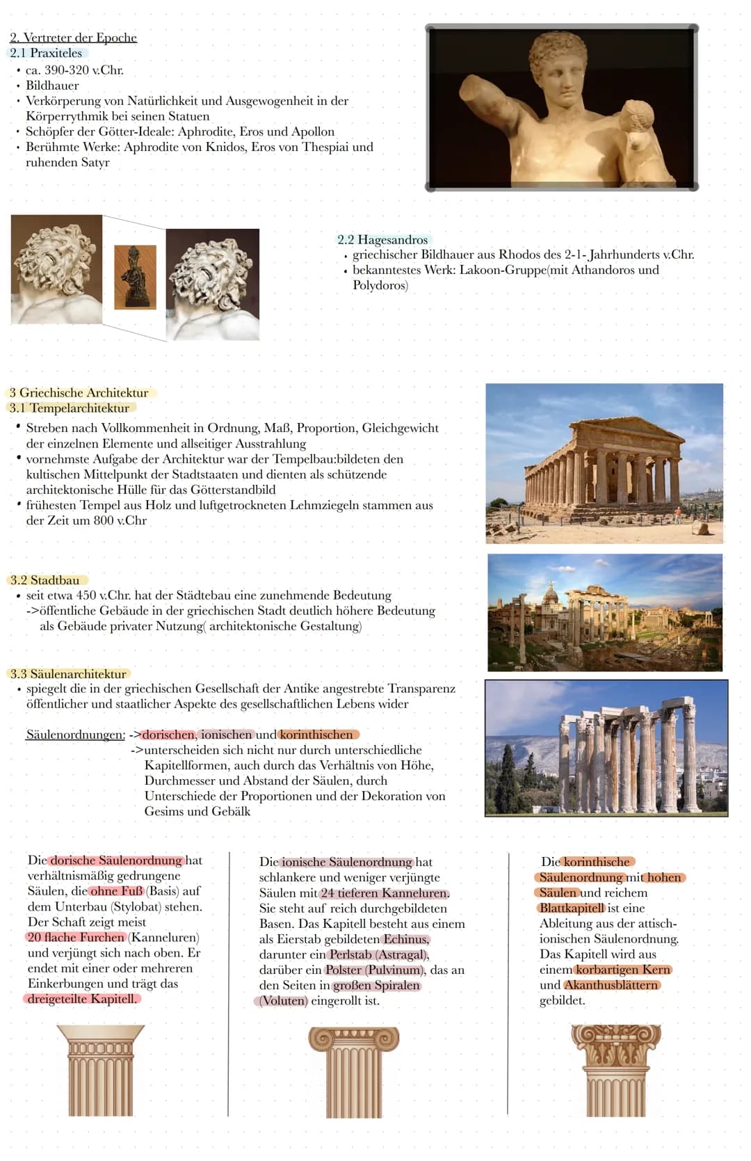 # Griechische Antike

1.Kunstepoche

1.1 Historischer Hintergrund und Einflüsse

• Zeitspanne: 1200 v.Chr. bis 146 n.Chr.

• Beginn durch Wa