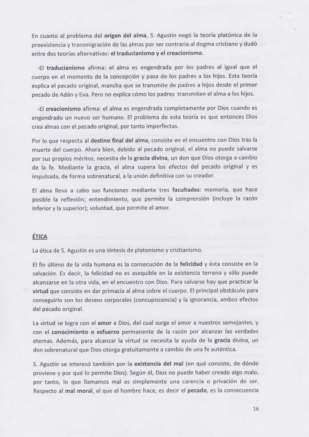 PENSAMIENTO DE S. AGUSTÍN (354-430 d. C.)
S. Agustín es el principal representante de la Patrística y su obra supone una admirable
aproximac