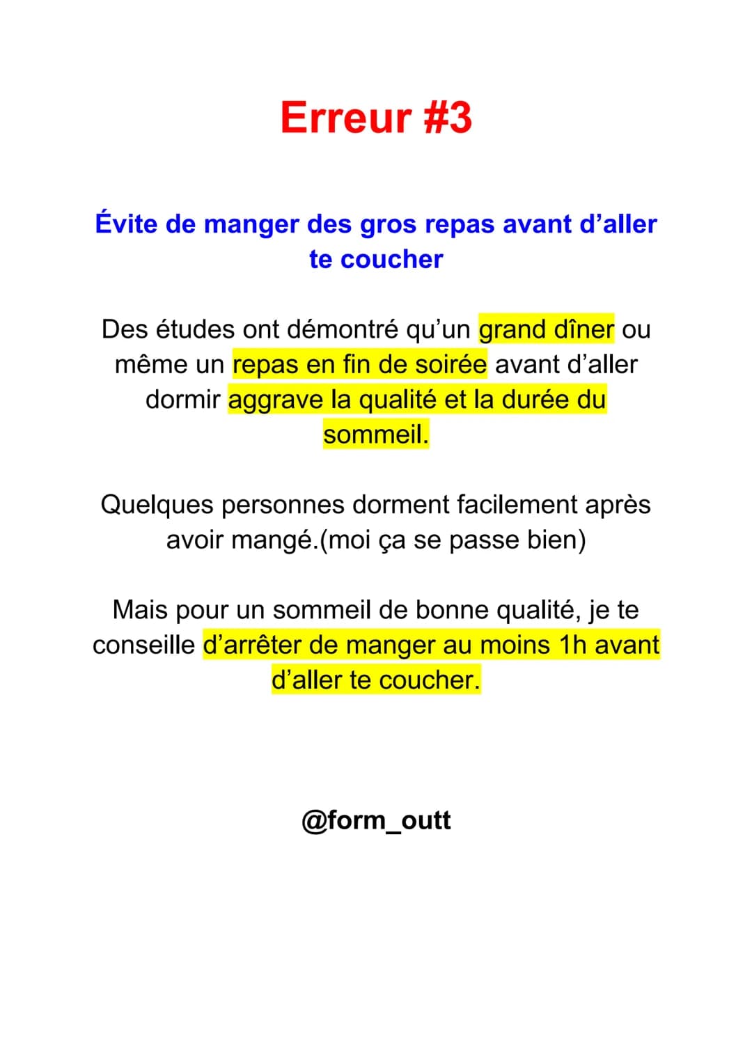 # Erreurs de sommeil 2.0
@form_outt

Dans ce document, je te parlerais des erreurs
que beaucoup de personnes font et se plaignent
de ne pas 