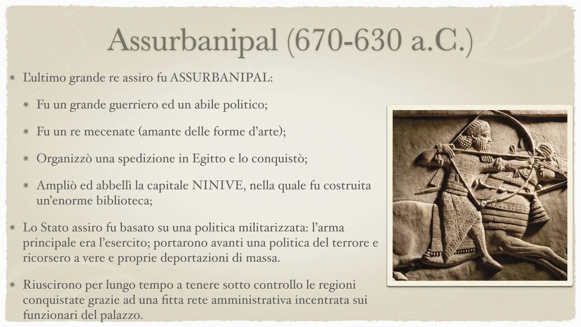 # Gli Assiri Gli Assiri

* Furono un popolo di pastori nomadi di origine SEMITICA.
* Dove ebbero origine? Probabilmente nell'odierna SIRIA.
