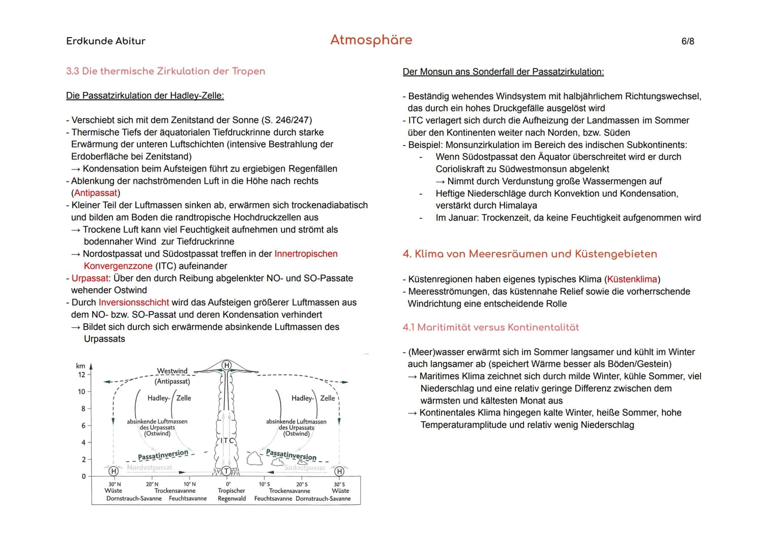 Erdkunde Abitur

Atmosphäre

1/8

1.  Grundlagen

Wetterelemente Messbare Einzelerscheinungen in der Atmosphäre,
z.B. Strahlung, Luftdruck, 