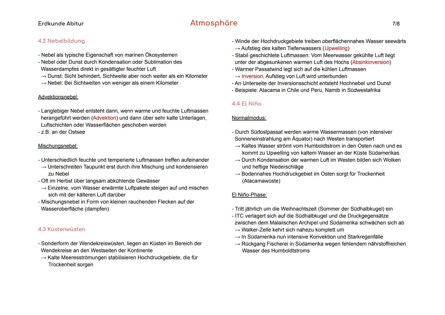 Erdkunde Abitur

Atmosphäre

1/8

1.  Grundlagen

Wetterelemente Messbare Einzelerscheinungen in der Atmosphäre,
z.B. Strahlung, Luftdruck, 