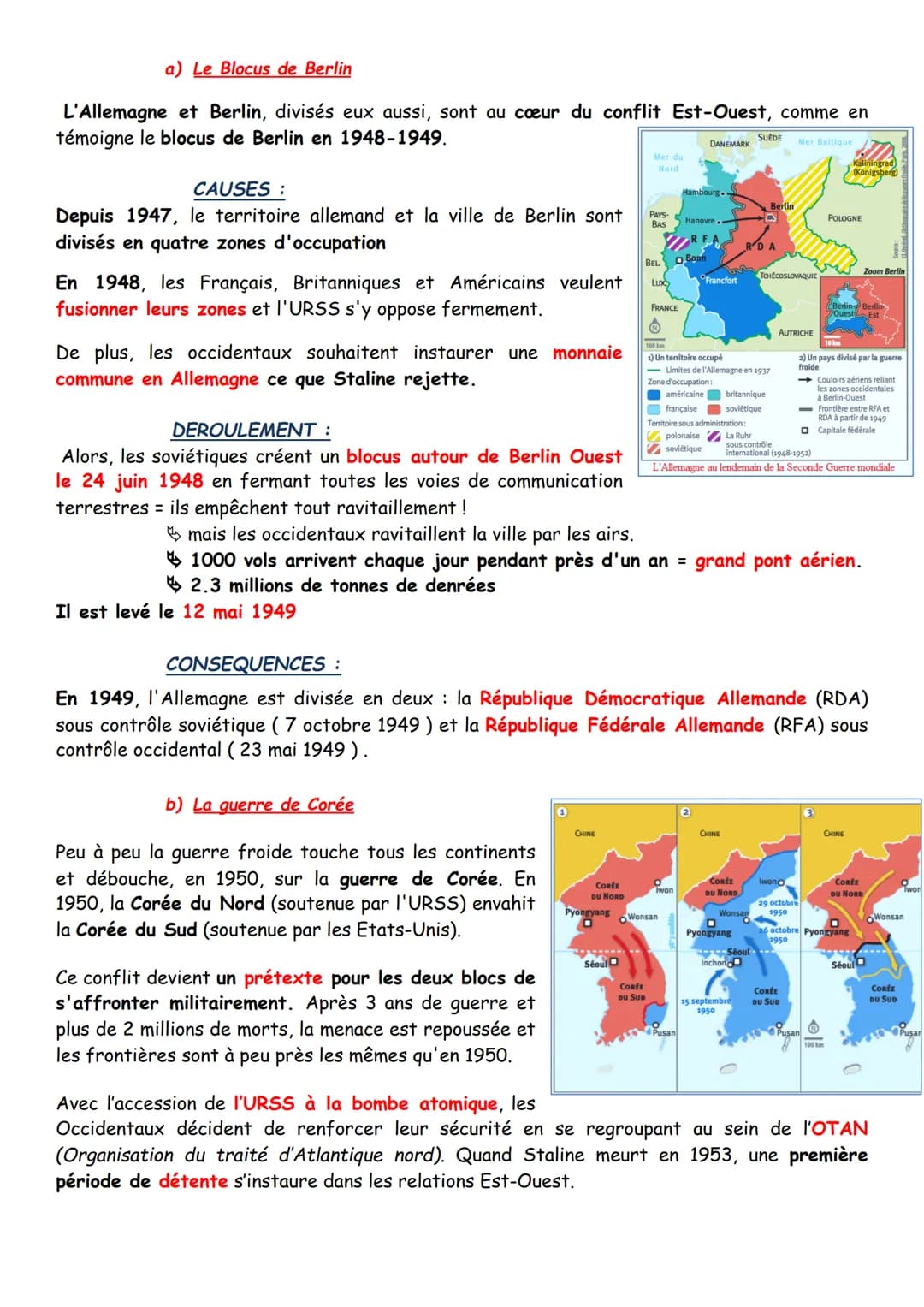 # HIST6

# La guerre froide

En 1945, l'Europe à reconstruire sort très affaiblie de la Seconde Guerre mondiale. Les U.S.A et
I'U.R.S.S sont