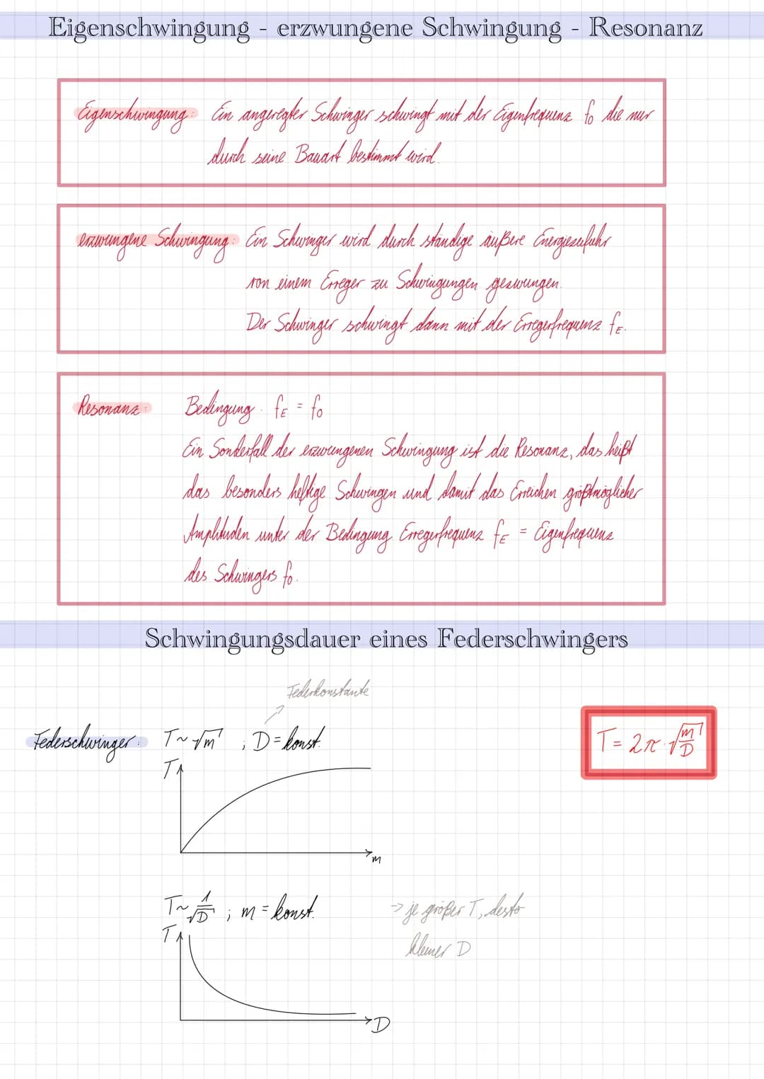 # Mechanische Schwingungen

Definition: Eine mechanische Schwingung ist eine periodische Bewegung zwischen zwei Umkehpunken um eine Ruhelage