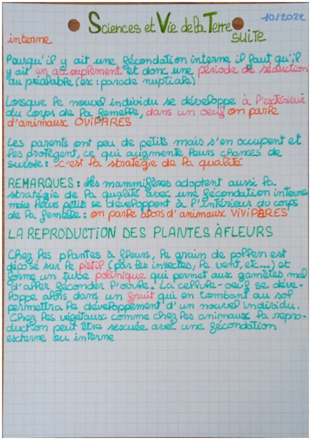# Sciences et Vie de la Tore 10/2022

# REPRODUCTION DES ÊTRES VIVANTS

il existe 2 types de reproductions

reproduction SEXUÉE

reproductio