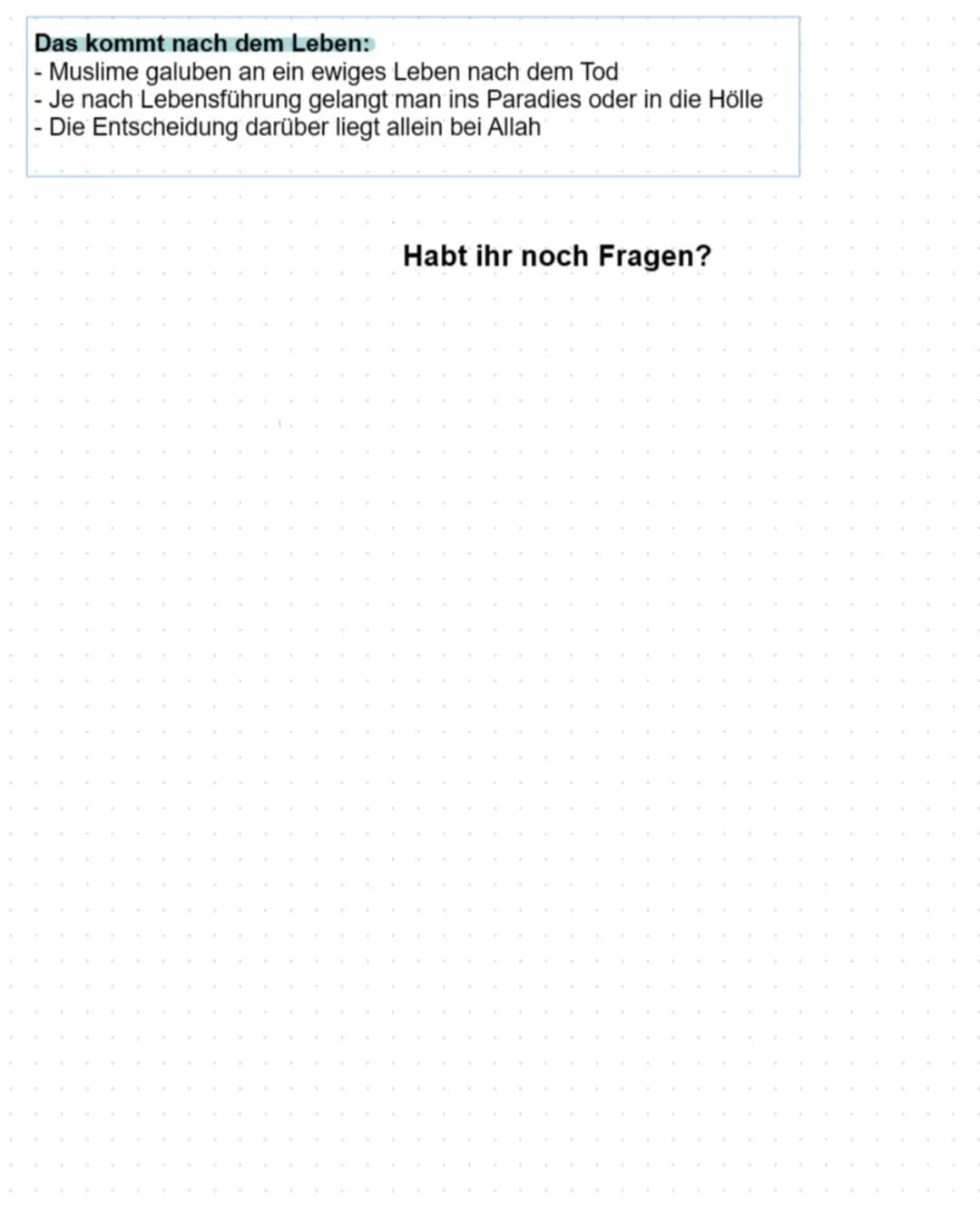 # Der Islam

Islam:
- Jüngste Weltreligion, von Propheten Mohammed vor ca.1.440 Jahren
gegründet.
- Gläubige beten zu Allah, dem einzigen Go