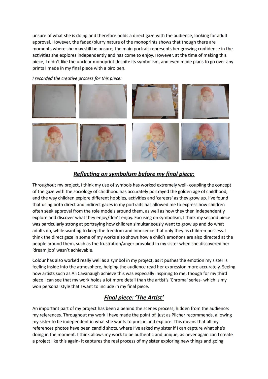 # Saffron McCaughey: Portraiture/Component 1 Essay:

## Introduction:

I already knew even before starting my project that I wanted to focus