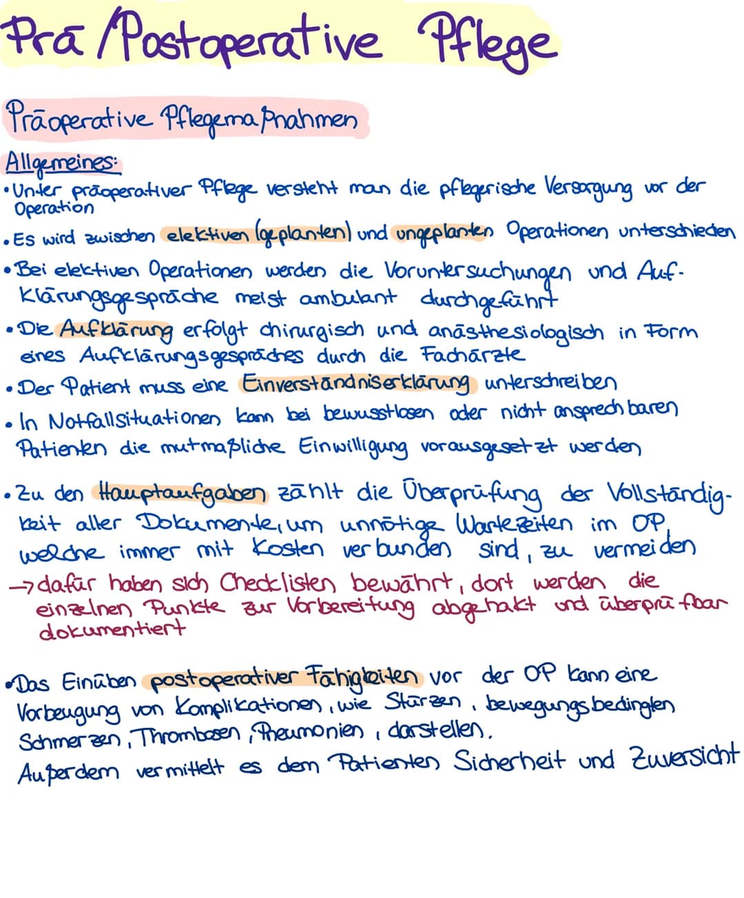 # Pra/Postoperative Pflege

Praoperative Pflegema pnahmen

Allgemeines:

•Unter präoperativer Pflege versteht man die pflegerische Versorgun