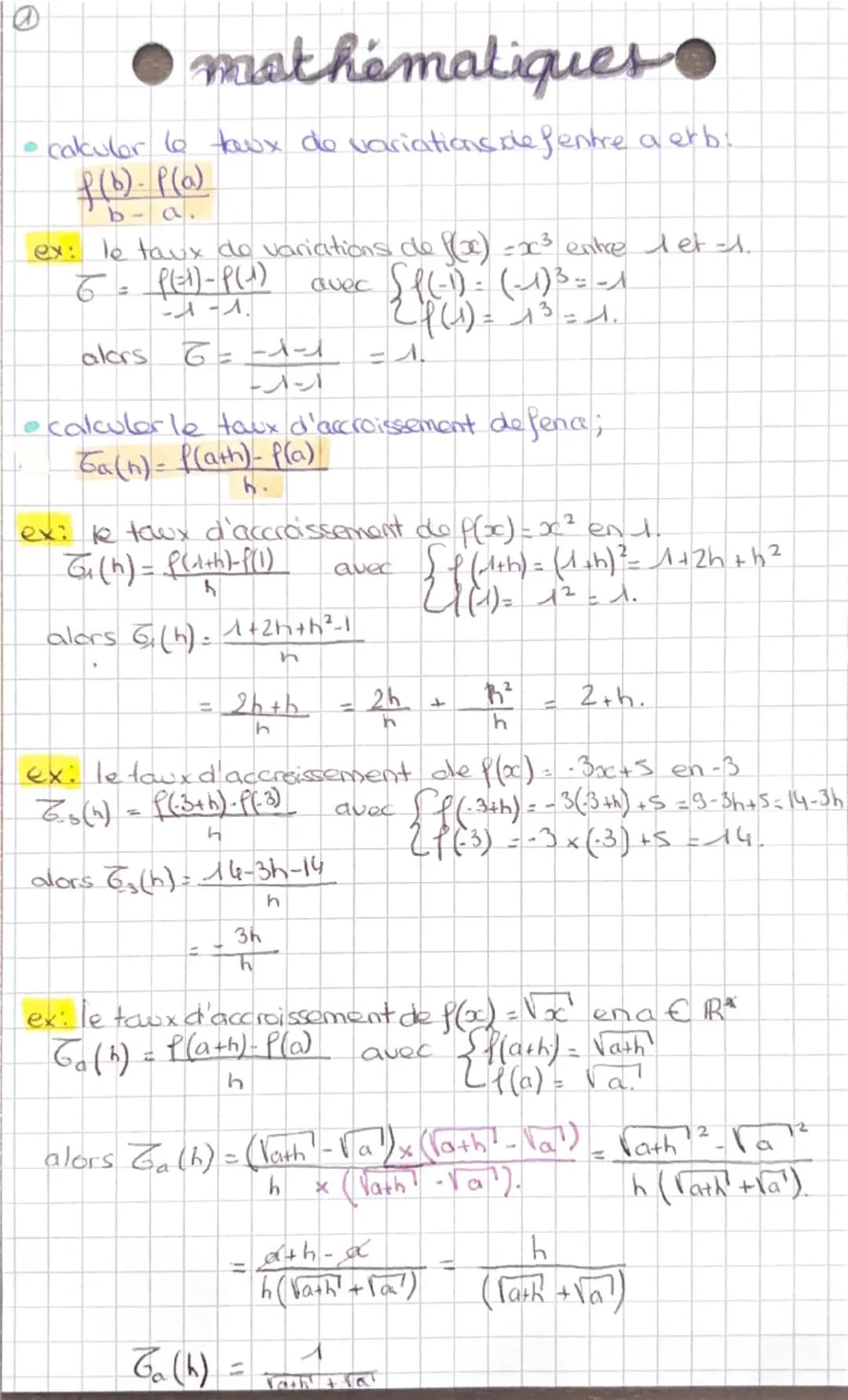 @
• mathématiques
•cakuler le taux de variations de fentre a erbi
$
\frac{f(b) - f(a)}{b-a}.
$
ex: le taux de variations de f(x) = 2x3 entre