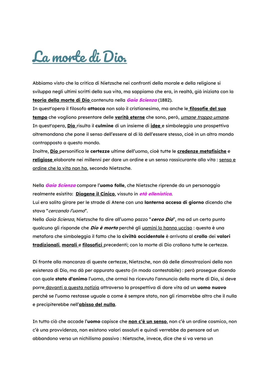
<h2>Introduzione</h2>
<p>Friedrich Nietzsche è considerato uno spartiacque tra la filosofia tradizionale e il pensiero del 1900. Il suo met