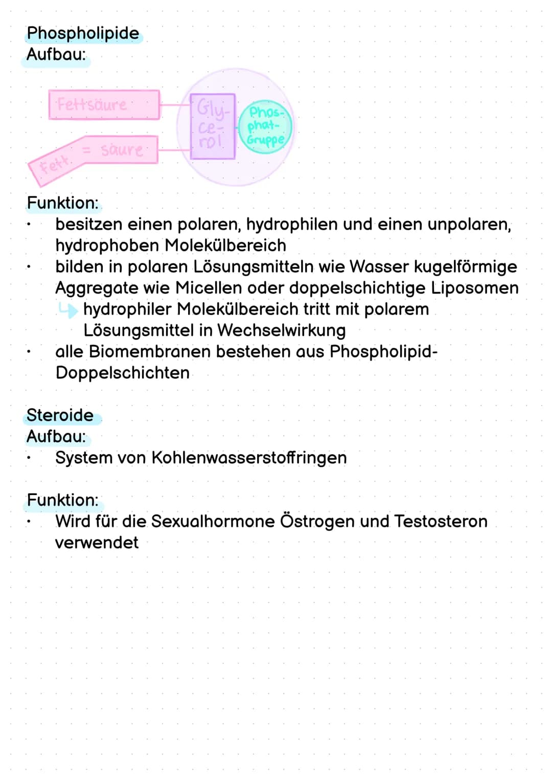 # Lipide

Zu S.42
Aufgabe 1
Eigenschaften von Lipiden

*   sehr verschiedenartige Stoffklassen von Biomolekülen,
*   darunter Fette, Öle, Ph