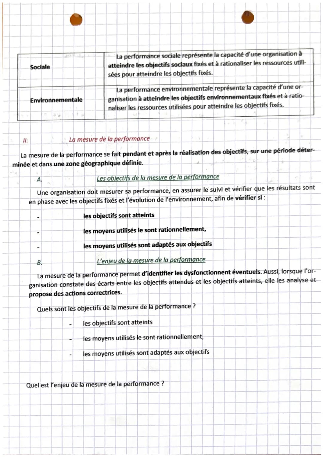 # gestion
Chapitre 17

1. La notion de performance

Toute organisation se doit d'être performante afin d'assurer sa pérennité.

A. Définitio