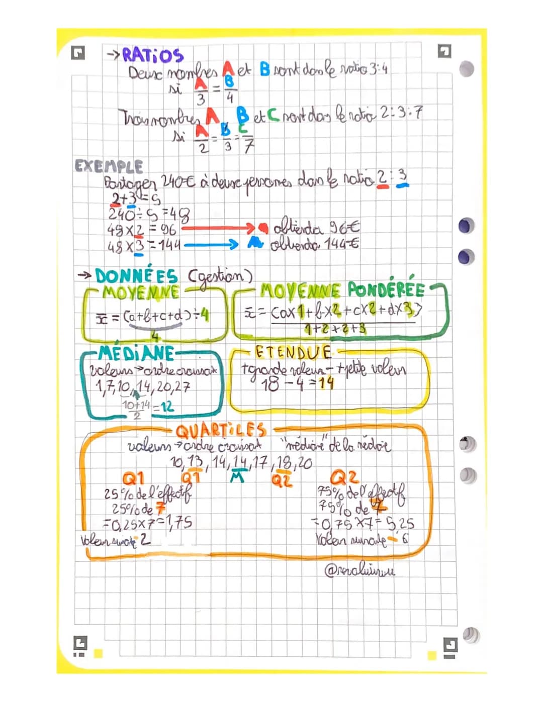 # MATHS

→THEORÈME DE PYTHAGORE
B

A

Hyp.

C

Le trangle ABC estrectaregle end, son hyberne
est BC, D'ores lythagore, ona:
$BC = AC+AB$

→R