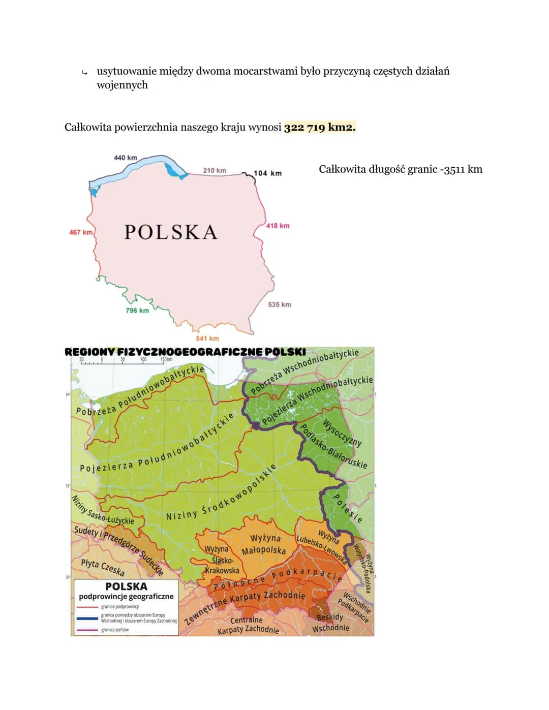 # POŁOŻENIE I OBSZAR POLSKI

Polska leży w środkowej Europie na Nizinie Środkowoeuropejskiej.

Polska jest położona na styku trzech wielkich