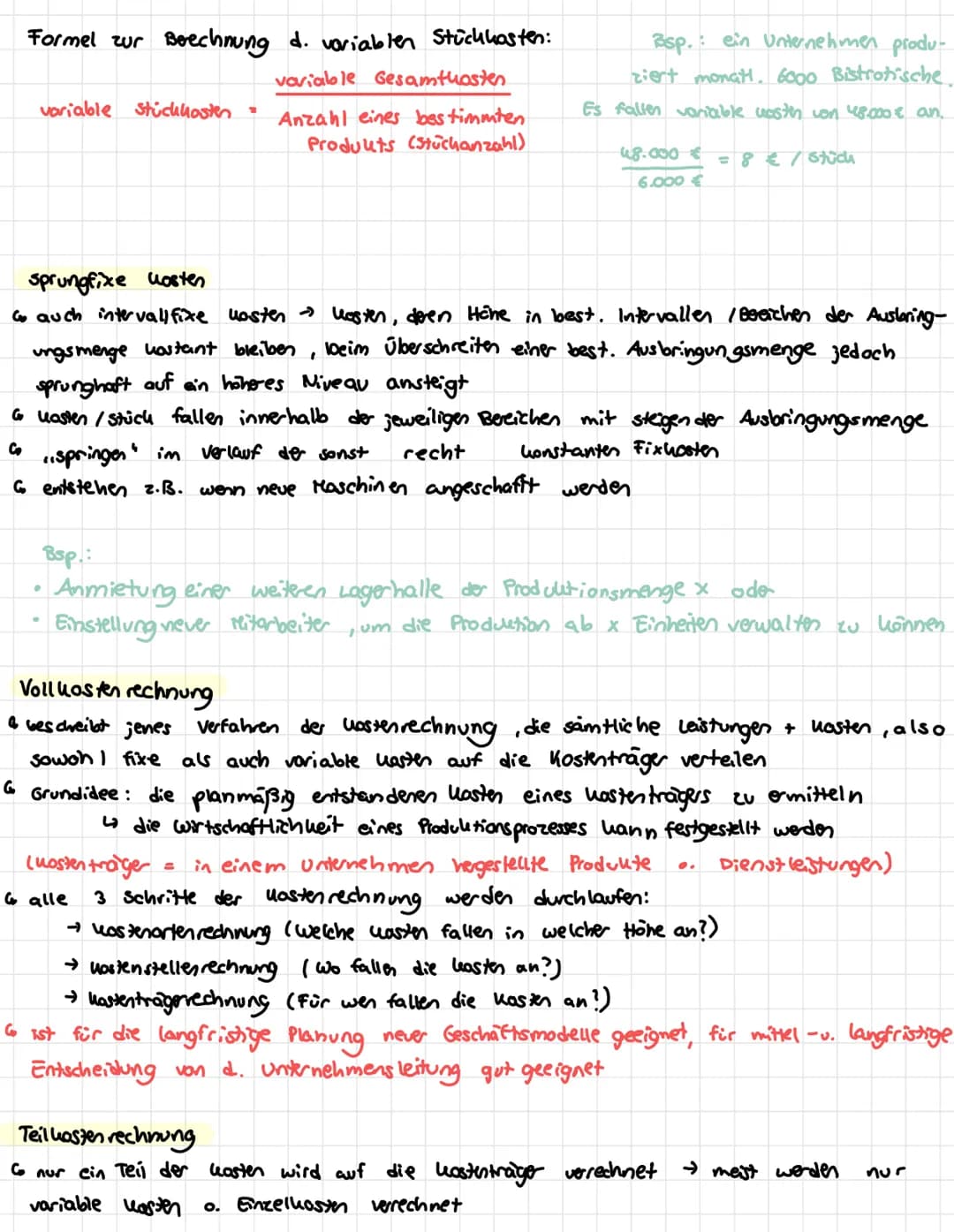 # Break-even-Analyse

Fixkosten

6 sind die kosten innerhalb der Produktion, die unabhängig von der produzierten
Menge anfallen

→ unabhängi