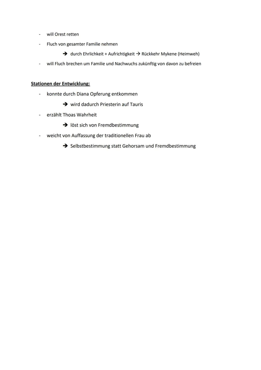 Iphigenie:

Innere + äußere Merkmale:
- älteste Tochter von Agamemnon + Klytämnestra
- $\rightarrow$ Familie der Tandaliden
- Schwester von 