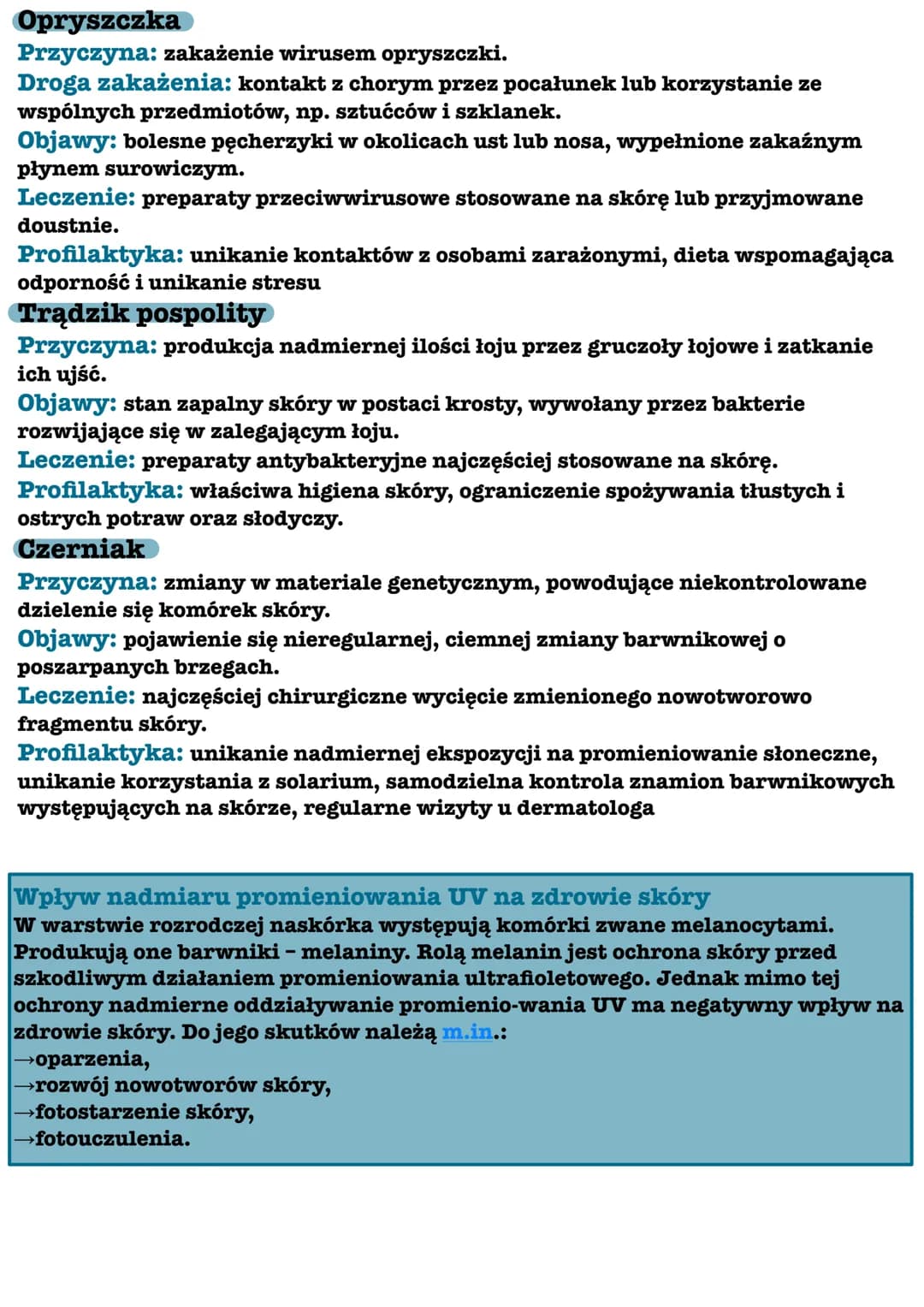 # Choroby i higiena skóry

Choroby skóry wynikają głównie z tego, że skóra jako najbardziej zewnętrzny
narząd człowieka jest narażona na cią