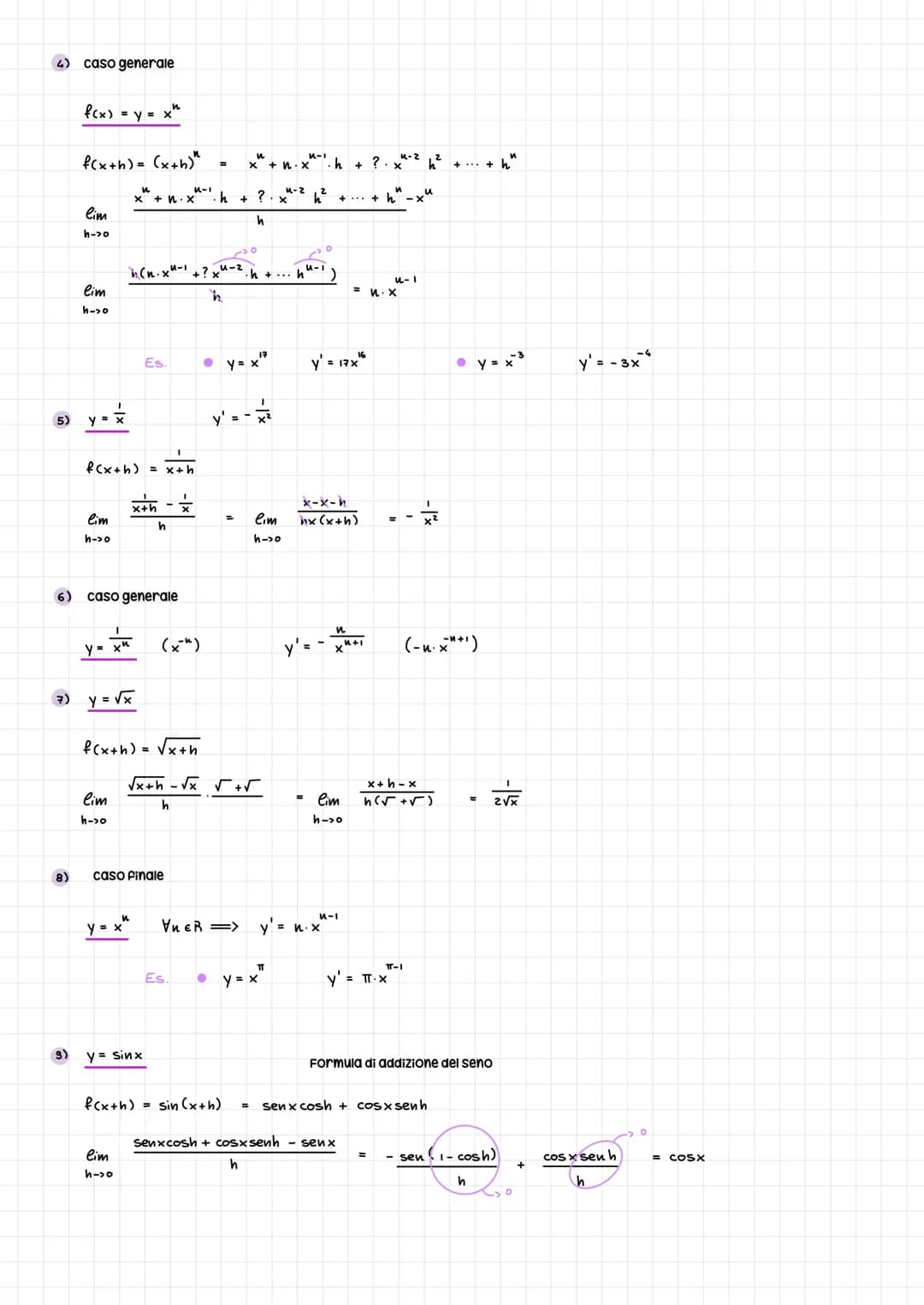 # Derivate

calcolo differenziale

si vuole capire quanto vale la retta tangente in un punto della funzione

Rappresenta la pendenza, ovvero