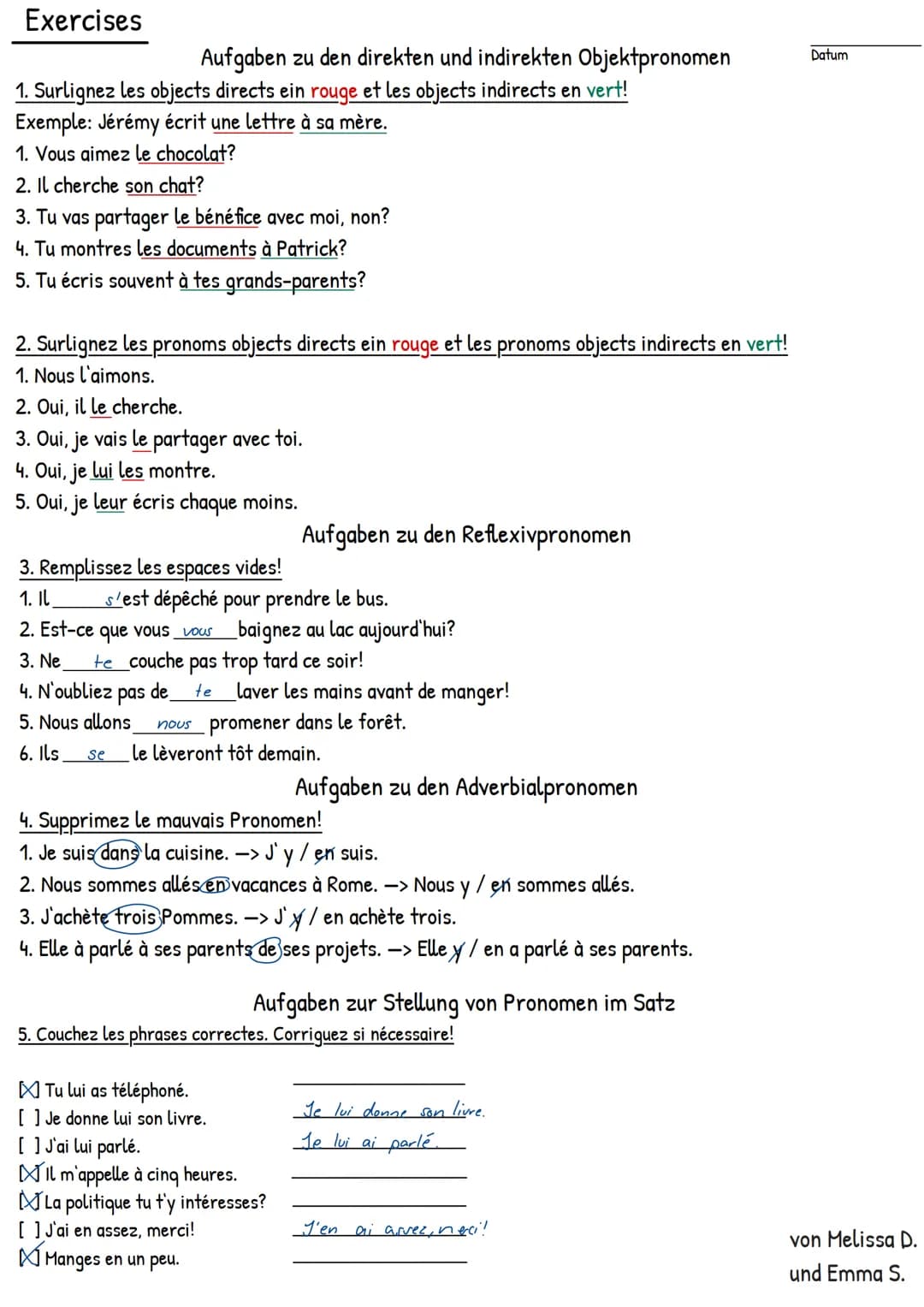 # DIE UNVERBUNDENEN PERSONALPRONΟΜΕΝ
LES PRONOMS DISJOINTS

Warum unverbunden?
-> diese, sind anders als die verbundenenen Personalpronomen
