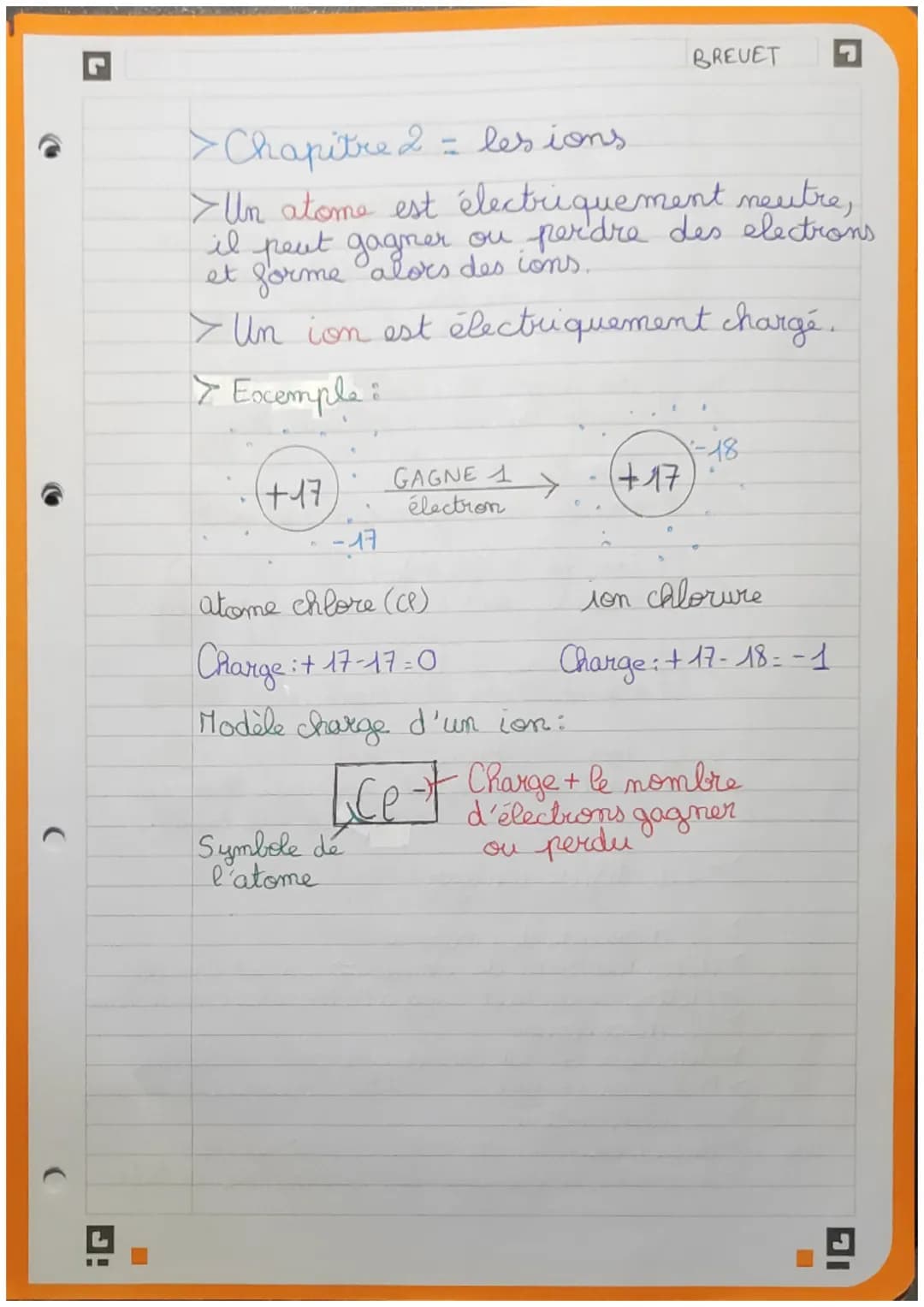 BREVET
• PHYSIQUE-CHIMIE
> Chapitre 1: atome.

noyau
+

éléctrons
chargés négativement -
tournent autour du noyau

Meutrons N

protons Z
cha
