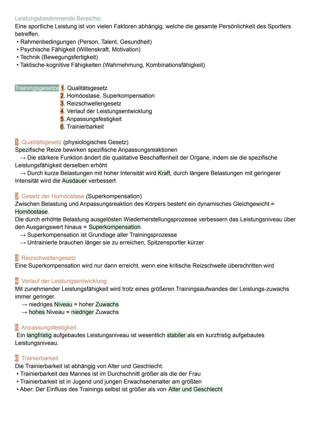 # Trainingsgesetze- und prinzipien

Training: Planmäßige, systematische, langfristige und zielgerichtete Leistungssteigerung.

Ziele: Erhalt