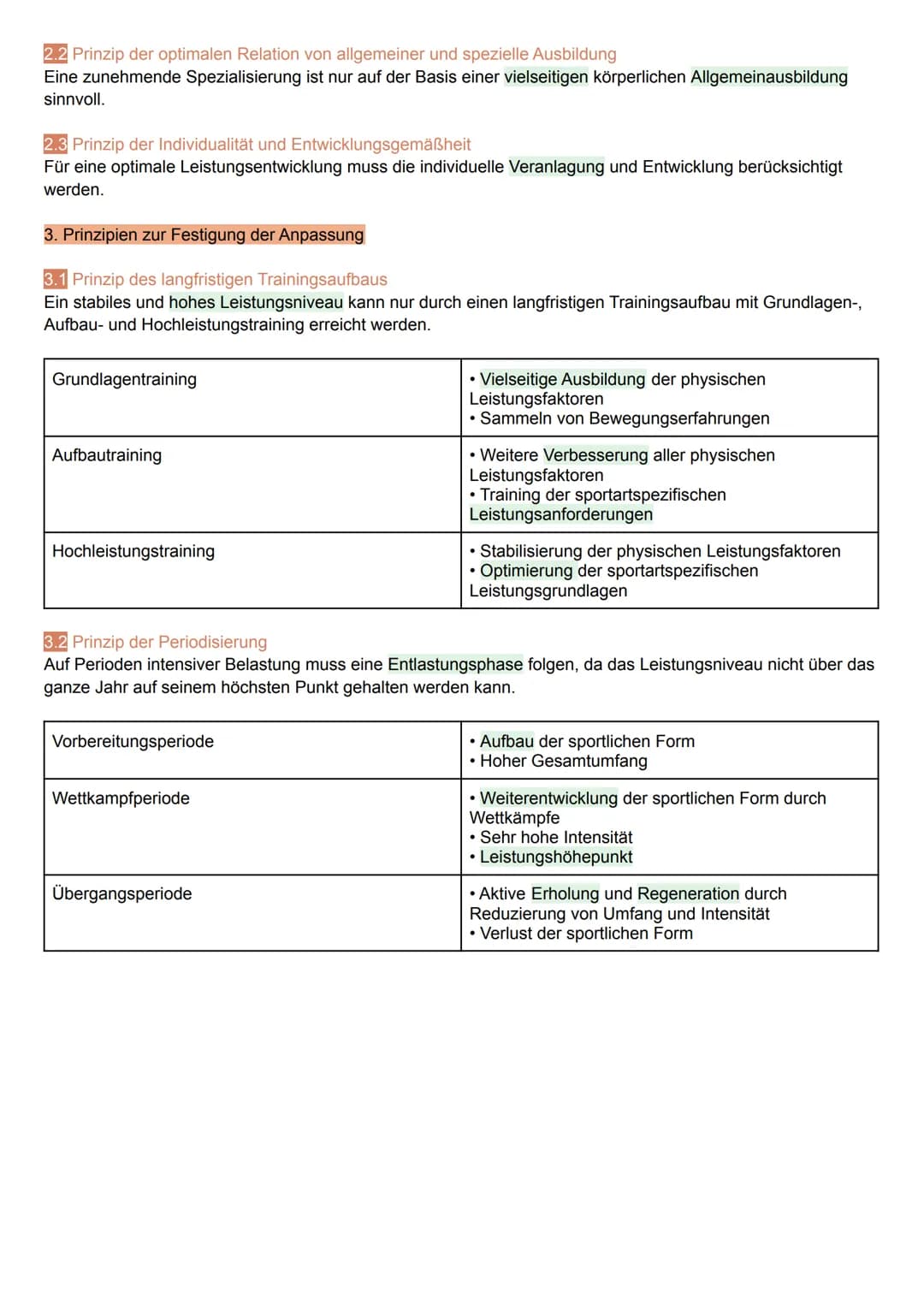 # Trainingsgesetze- und prinzipien

Training: Planmäßige, systematische, langfristige und zielgerichtete Leistungssteigerung.

Ziele: Erhalt