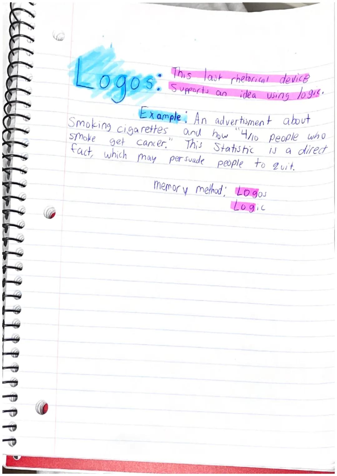 # Ethos, pathos, logos

• What is ethos, pathos, and logos?

-Ethos, pathos, and logos are modes
of persuasion. These rhetorical devices.
Ca