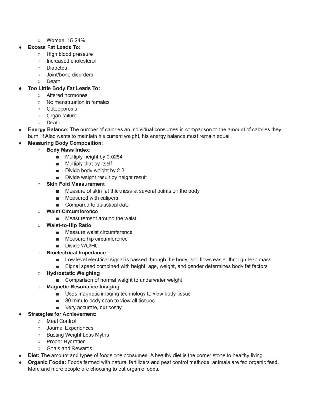 - Nutrition: The process in which the body uses food for the maintenance of life, growth, normal functioning of
organs and tissue, productio