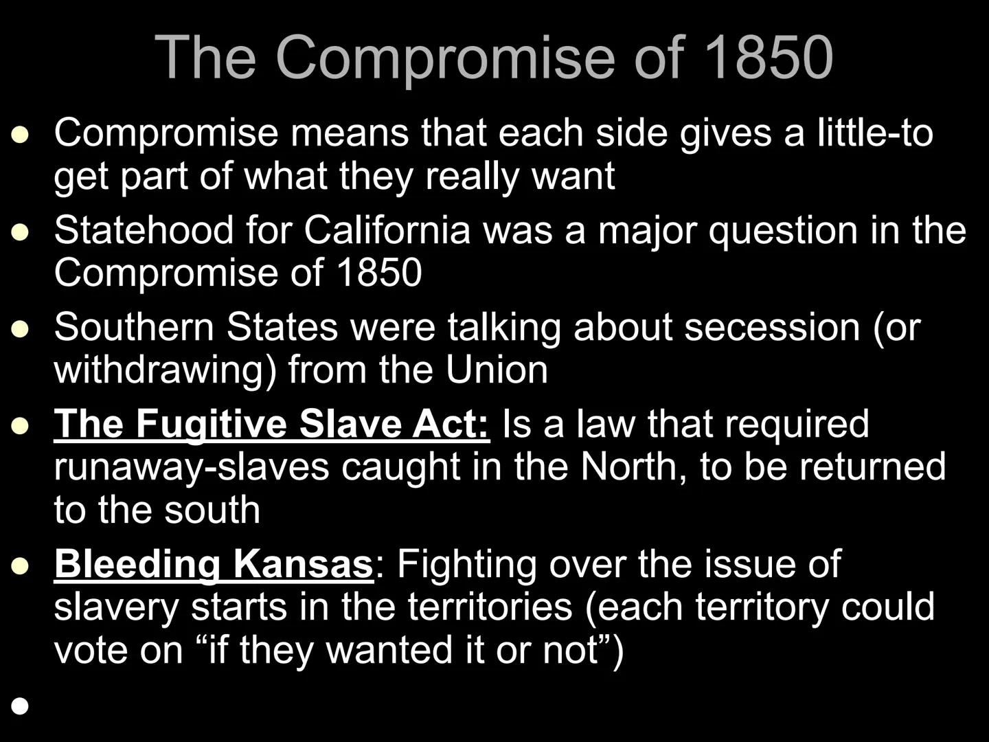 The North & South:
1820-1860
**
**
EQ: How did our country go from
Compromise to Civil War? # Differences Between the North & South

North -