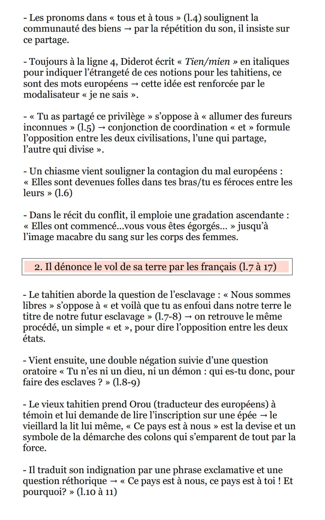 Texte 3: Le discours du Tahitien -
Supplément au voyage de Bougainville
Denis Diderot

Introduction:

Ce texte est un extrait de l'œuvre << 