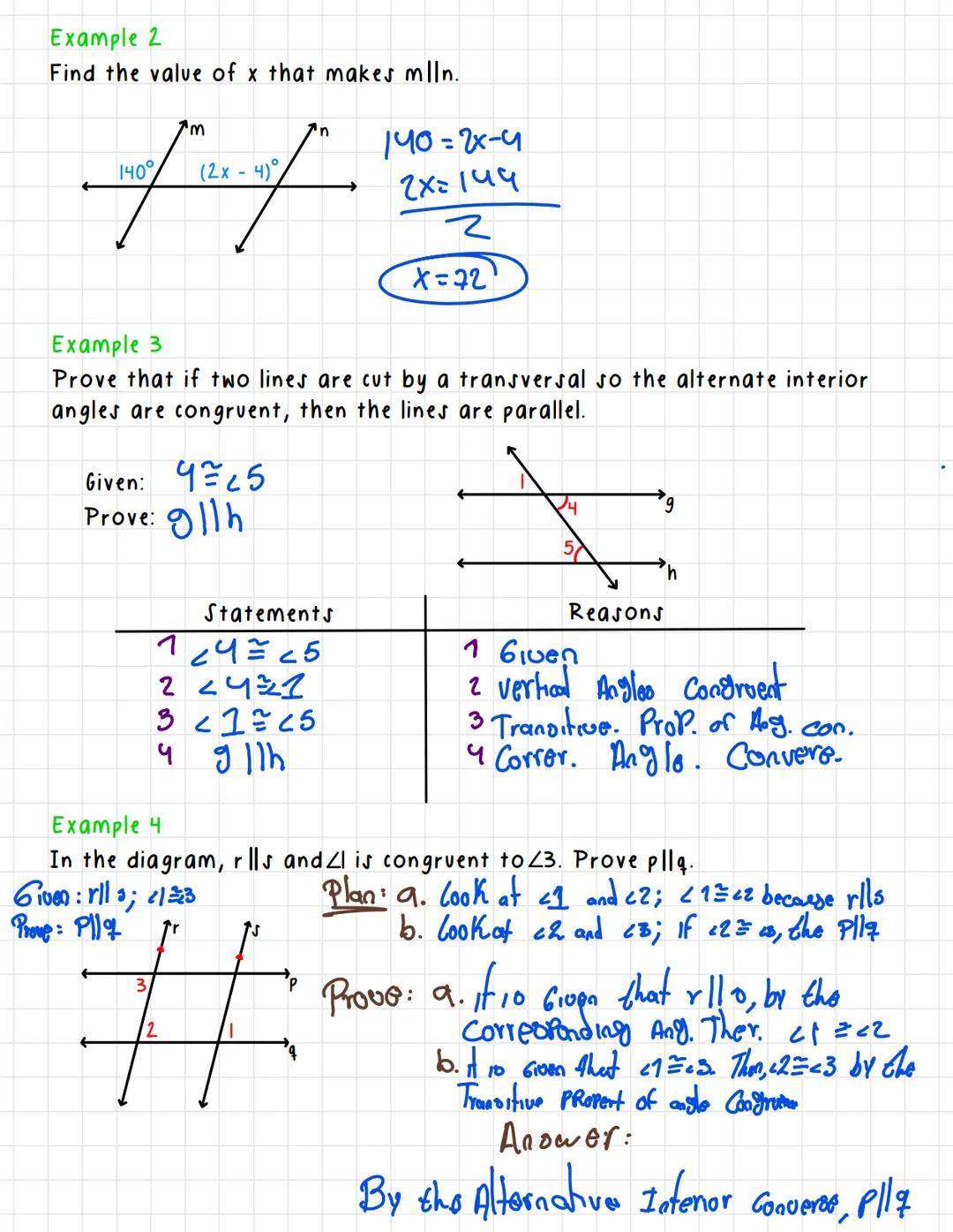 # 3.3 Proofs with Parallel Lines
Objective: Prove and use theorems about identifying parallel lines.
Theorem
3.5 Corresponding Angles Conver