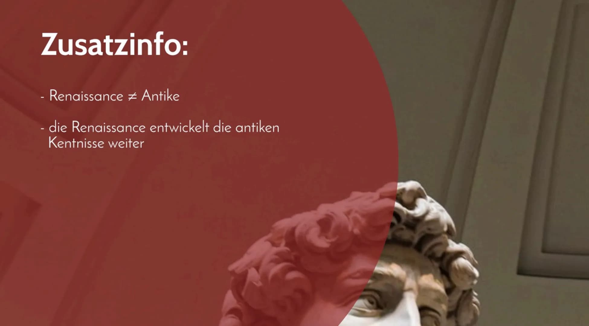 # Die Renaissance

Pia Rothenburg

Begriff:
Renaissance

Architektur

von Antike zur
Renaissance

Malerei

Menschenbild

Inhalt

Zusammenfas