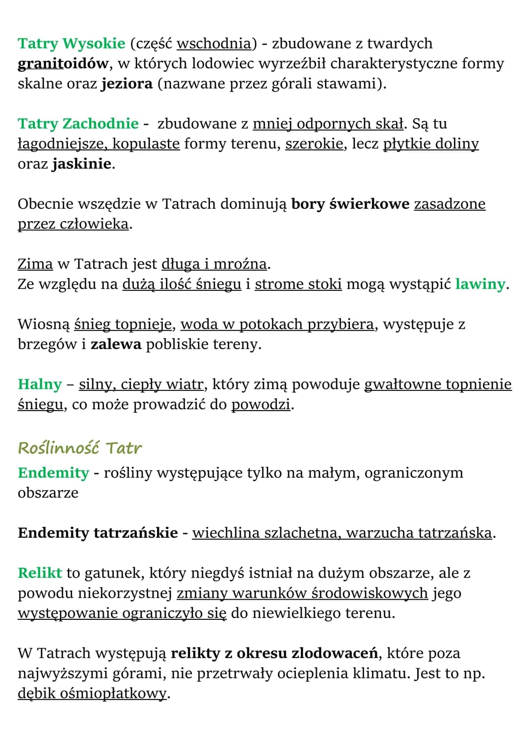 # Tatry

Środowisko przyrodnicze Tatr

Tatry - najwyższe pasmo górskie Polski - są częścią Karpat.

Grzbiety górskie - wysokie, mocno wydłuż