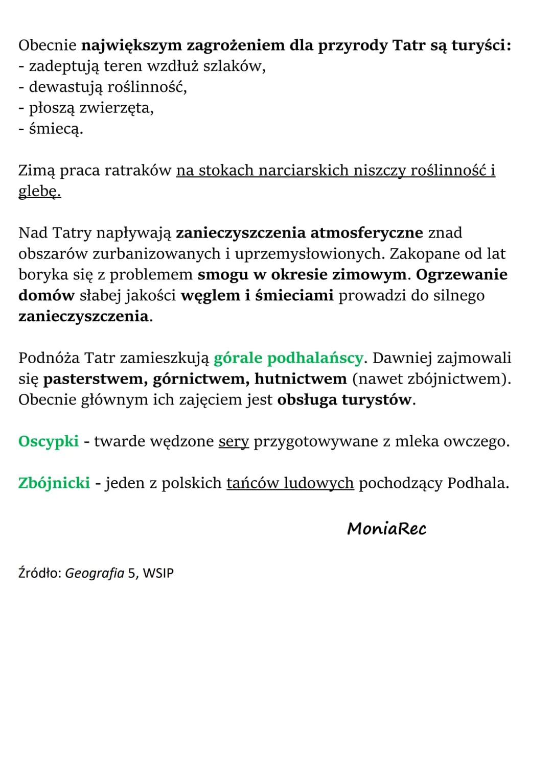# Tatry

Środowisko przyrodnicze Tatr

Tatry - najwyższe pasmo górskie Polski - są częścią Karpat.

Grzbiety górskie - wysokie, mocno wydłuż