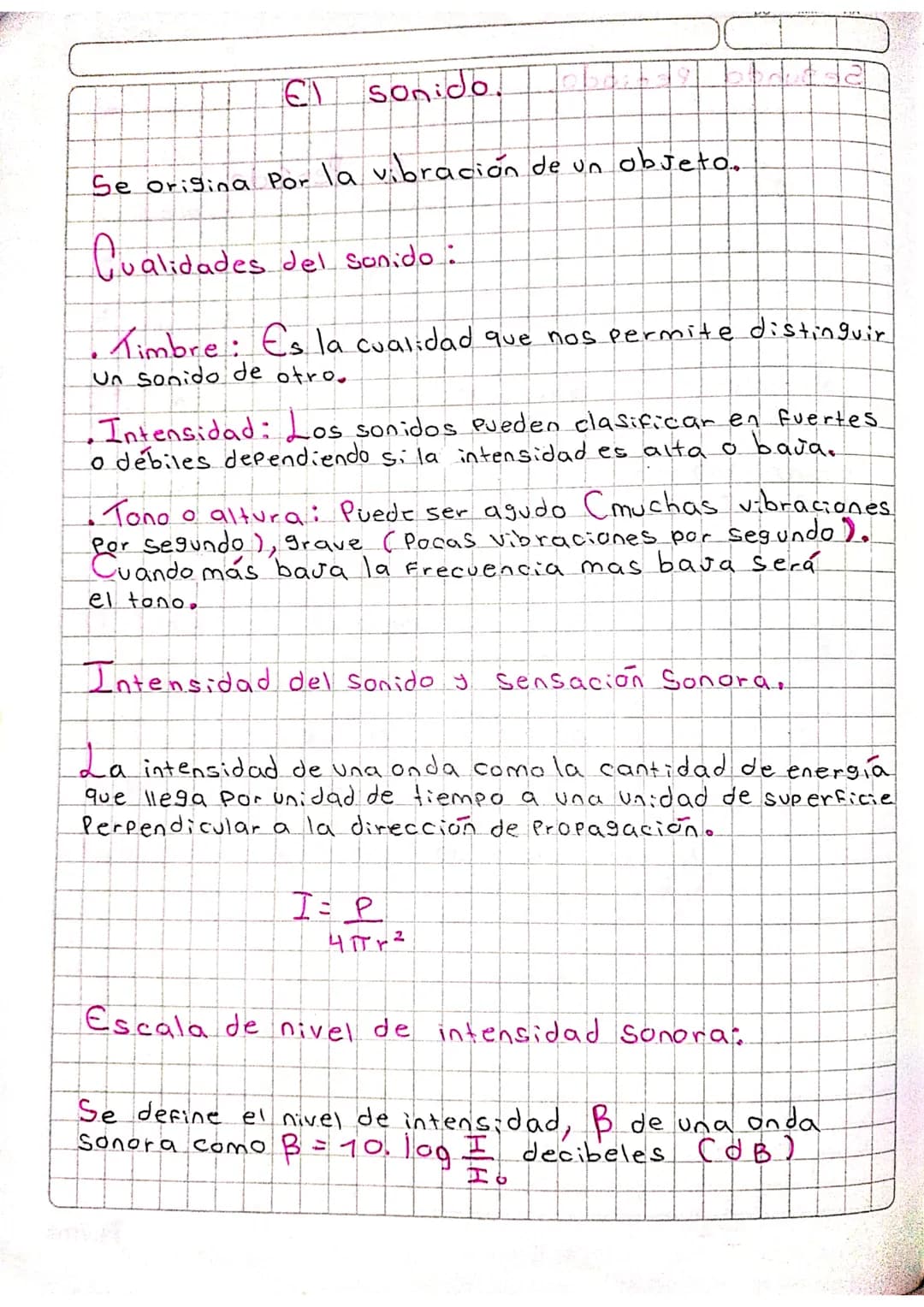 # El sonido.

Se origina Por la vibración de un objeto.

## Cualidades del sonido:

*   Timbre: Es la cualidad que nos permite distinguir
Un