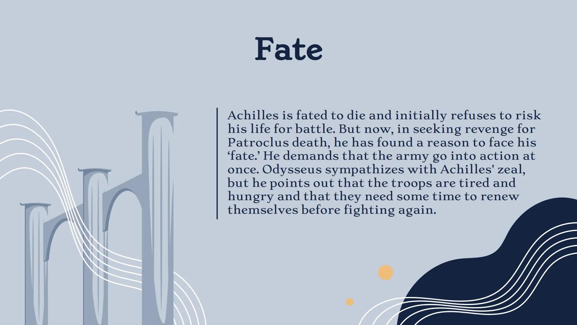 # The Iliad: Book 18

By: Mitali Patel Greek Words

Lament: mourning
Laments may be made either upon
learning of the death of a family
membe