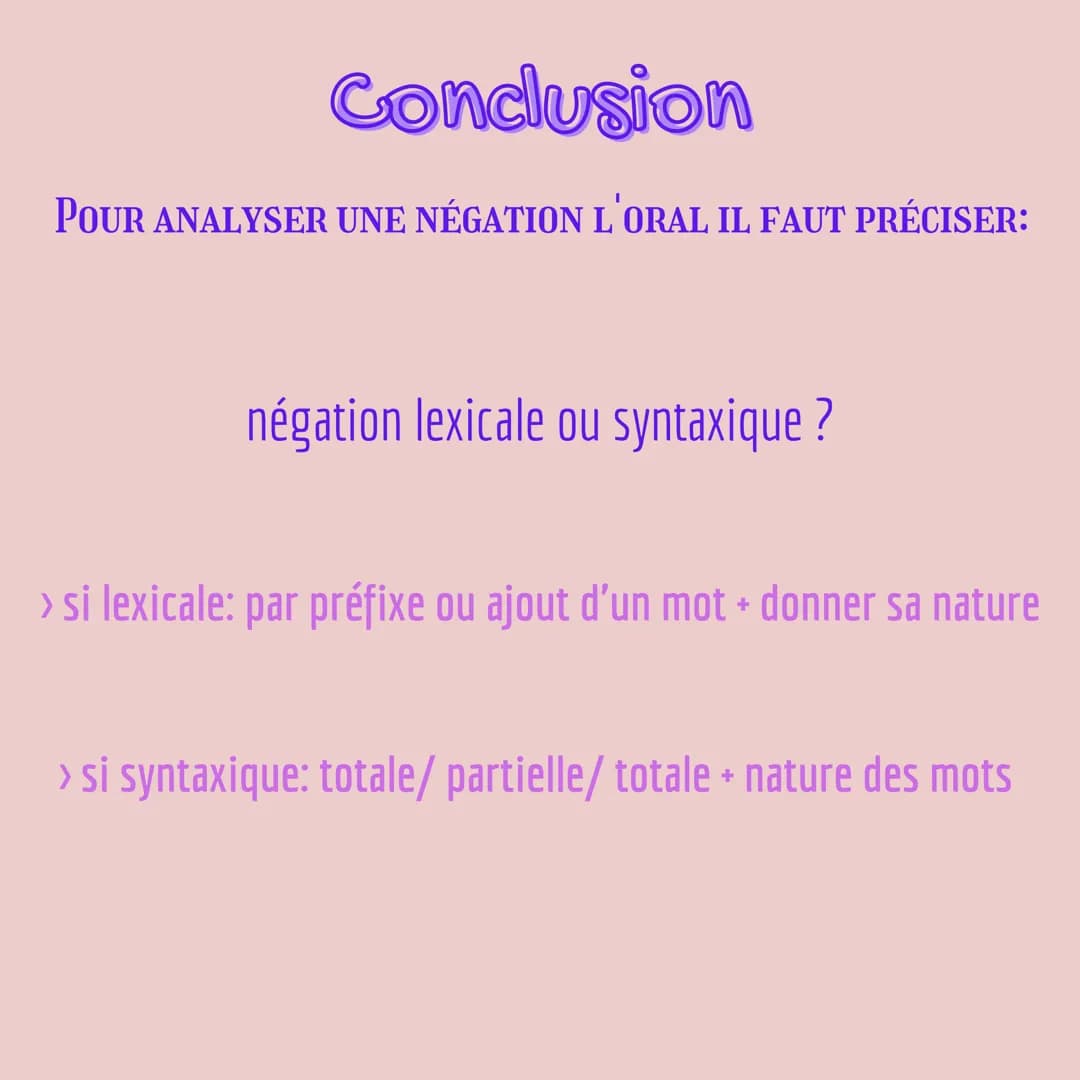 # La négation

grammaire bac de français Il y a 2 types de négation:

- La négation lexicale
construite autour d'un mot

- La négation synta