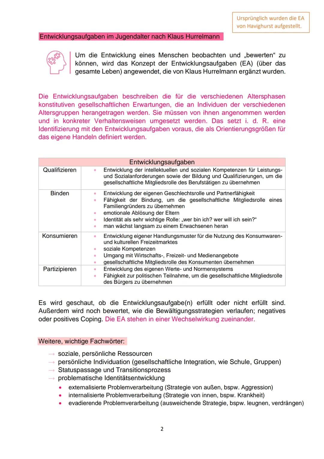 # PP Lernzettel:

Thema:

„Entwicklungs- und Sozialisationsprozesse von Jugendlichen und
jungen Erwachsenen verstehen"

Das Jugendalter

frü