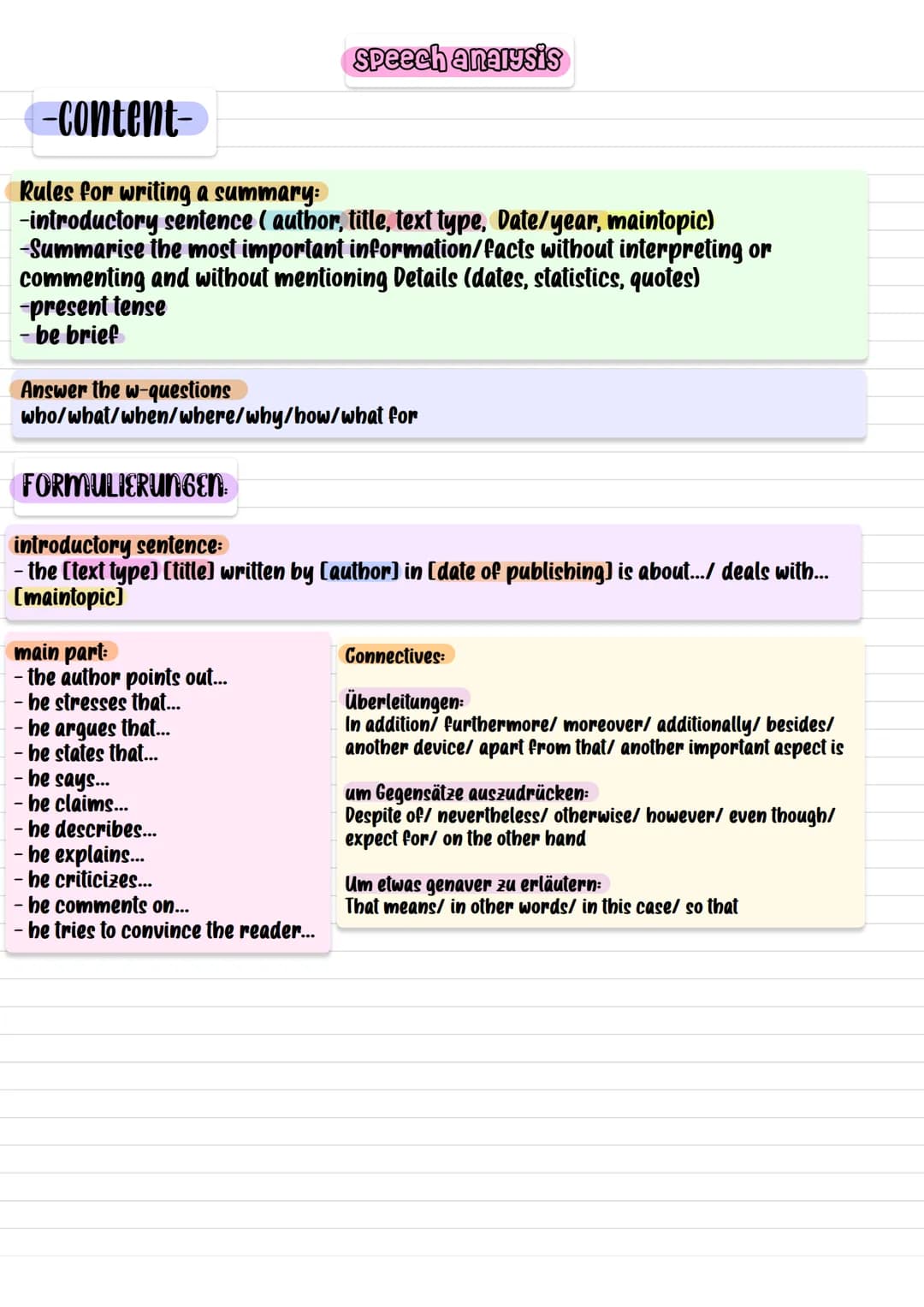 speech analysis

ENGLISCH

Klausur am 22.09.21

Political speech

1) content
2) analysis
3) a) comment
b) creative task

Definition: comment