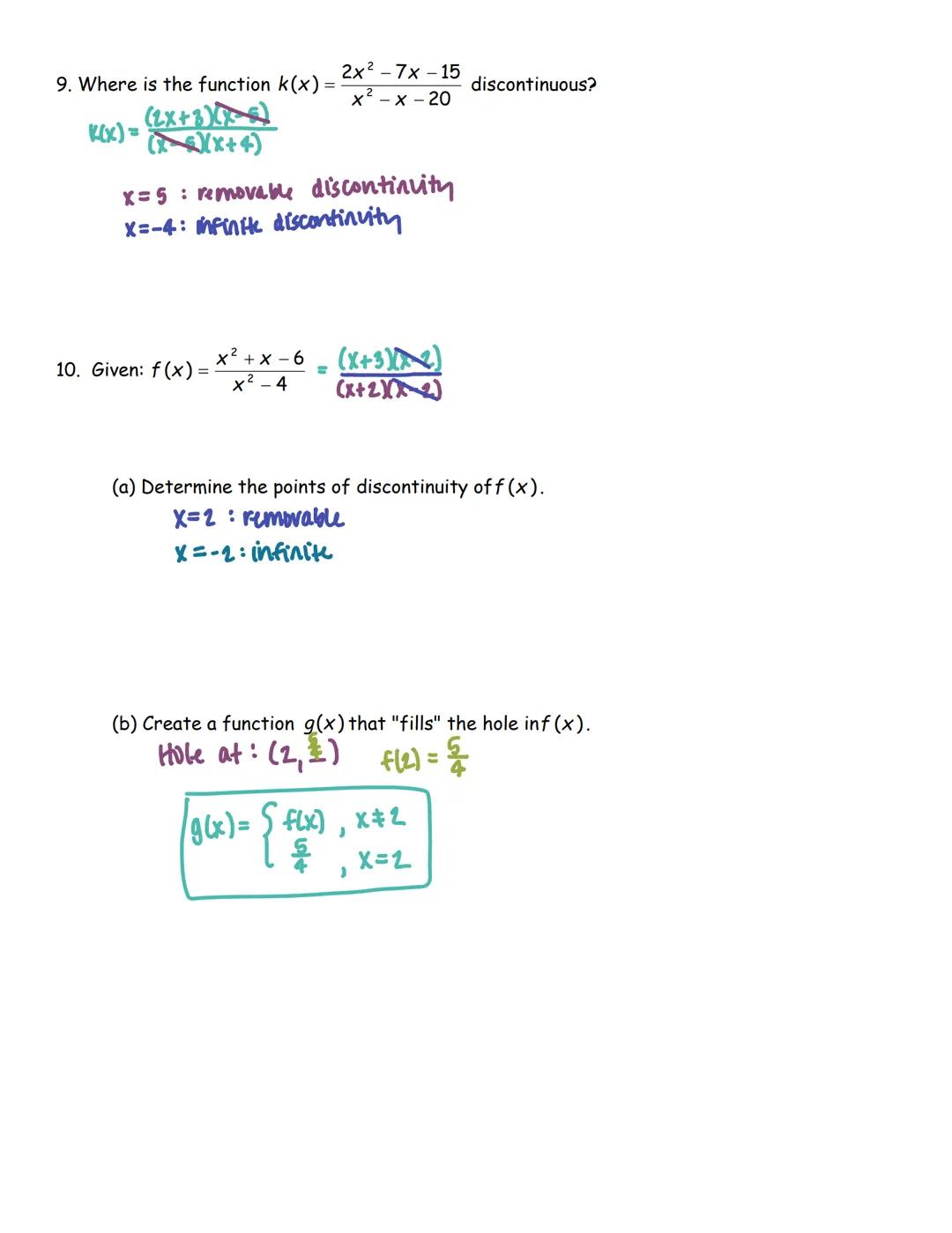 UNIT 1: 2.1-2.3
LIMITS & CONTINUITY
SOLUTION SET
(worked out solutions and notes included) # LIMITS FROM GRAPHS WU

1. Given the piecewise f