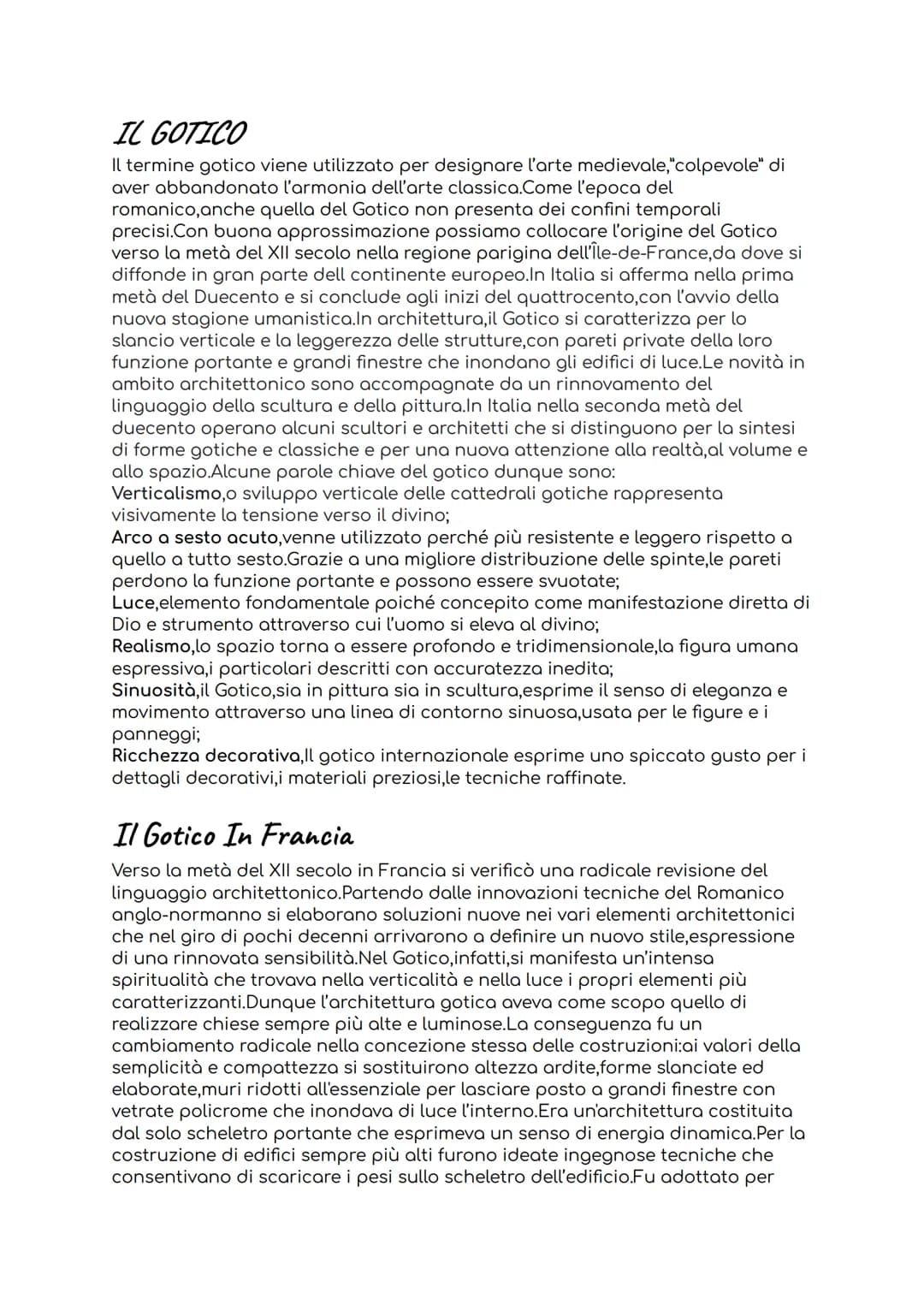 # IL GOTICO

Il termine gotico viene utilizzato per designare l'arte medievale,"colpevole" di
aver abbandonato l'armonia dell'arte classica.